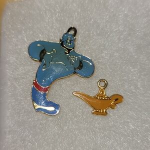 Blue Genie and Gold Lamp Enamel CHARMS